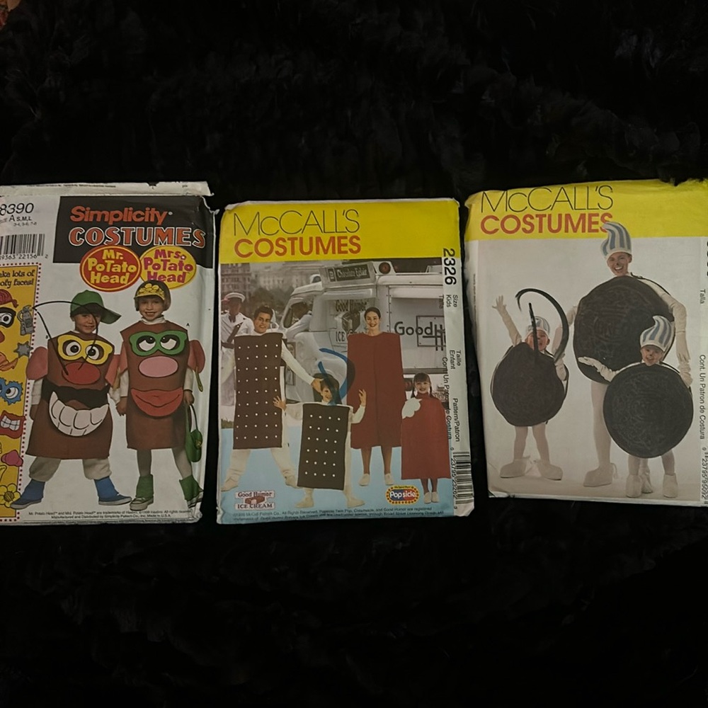 Lot of 3 Vintage Halloween Patterns for Costumes